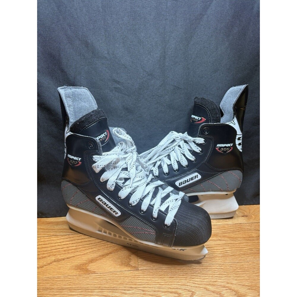 Bauer Impact 300 Ice Hockey Skates Men's size 9 R Black White TUUK Blades
